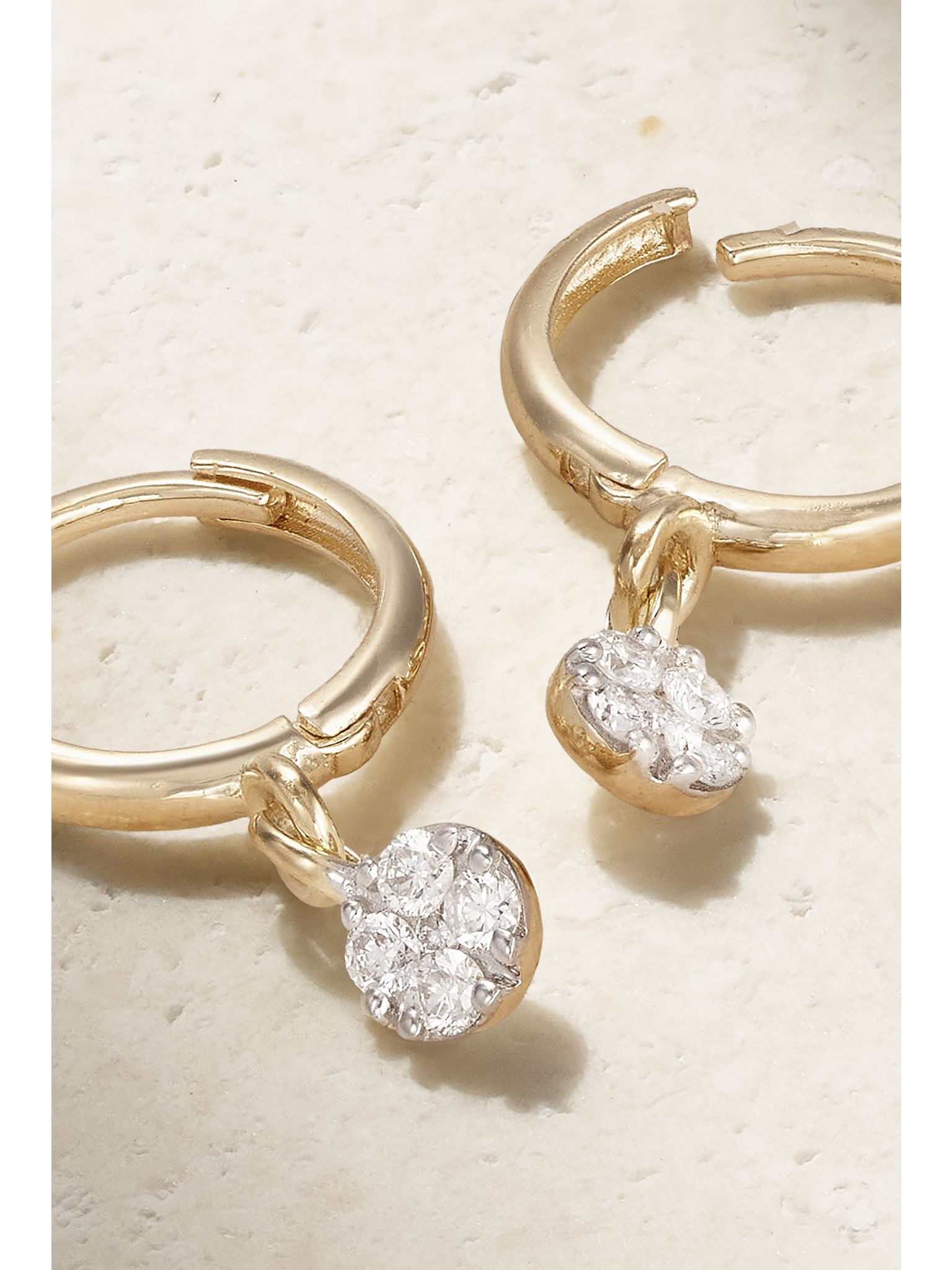Disco 10-karat yellow and white gold diamond hoop earrings Gold - 3