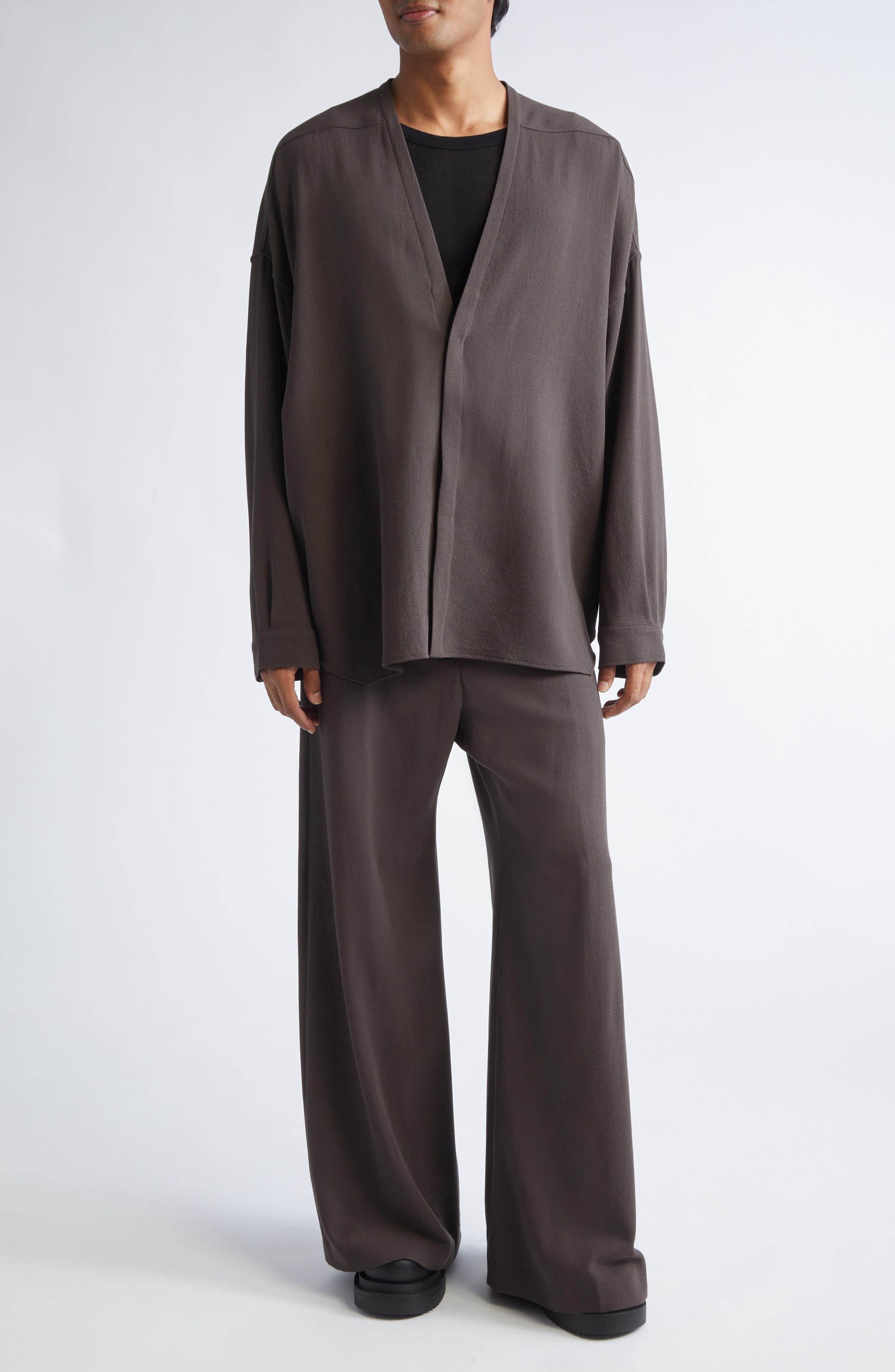Rick Owens Belas Tailored Wide Leg Pants in Dark Dust at Nordstrom - 2