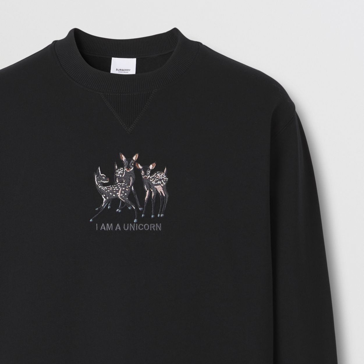 Embroidered Deer Cotton Sweatshirt - 6