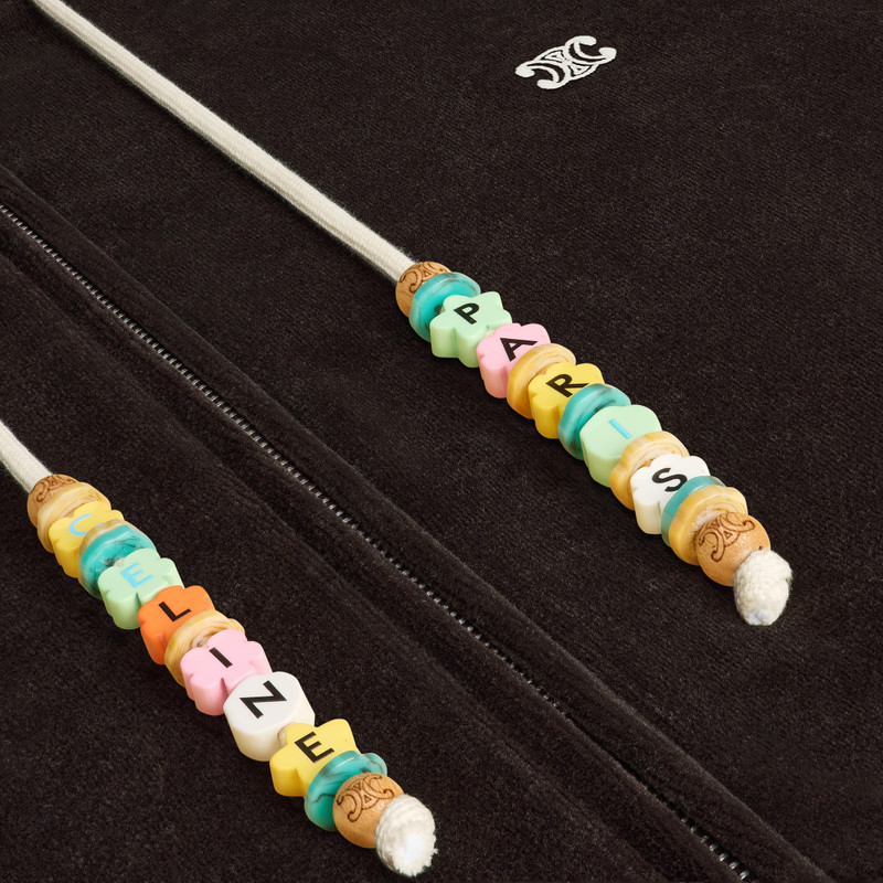 loose zip up hoodie IN VELVET COTTON 4