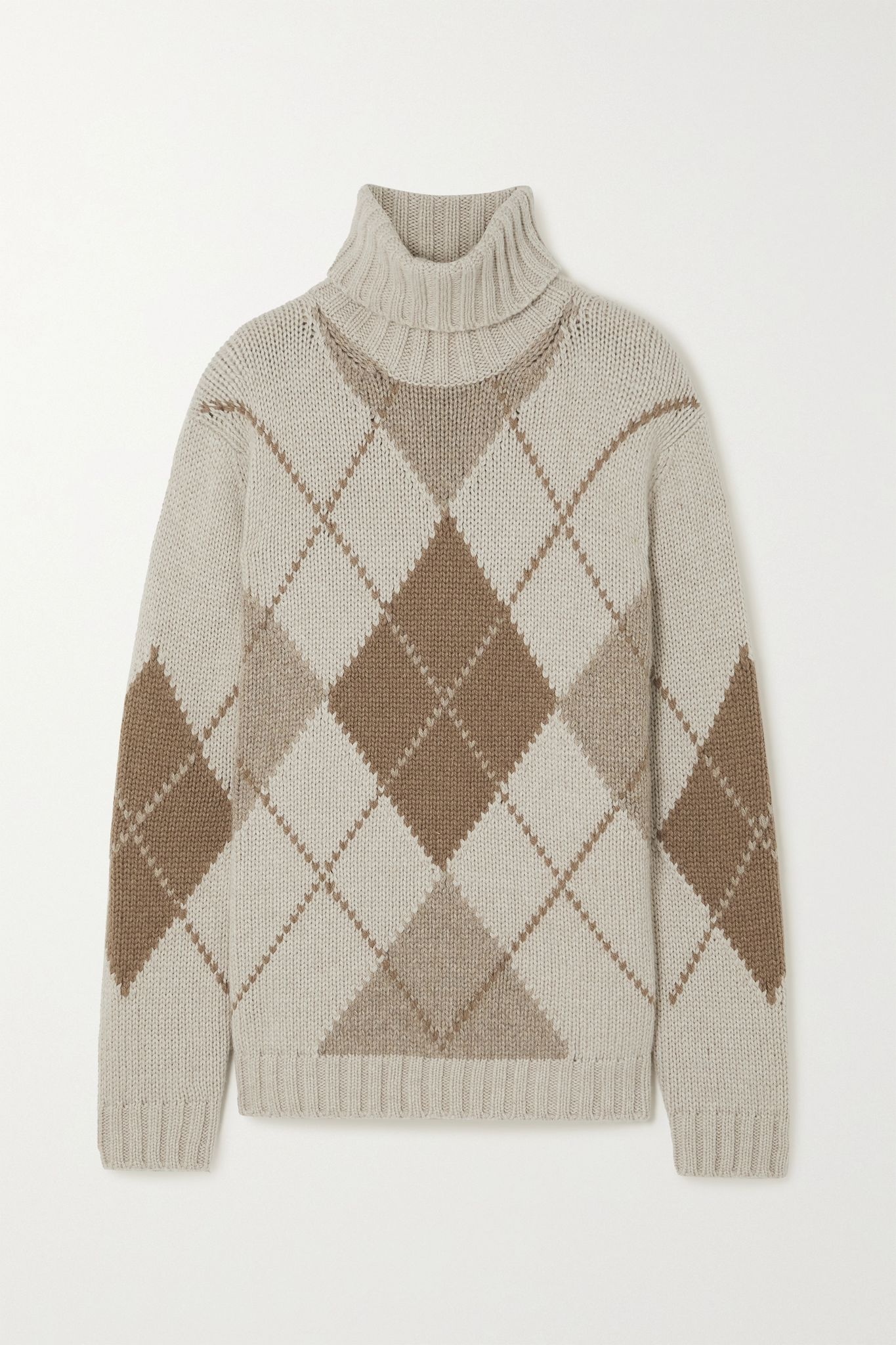 Macdougal argyle cashmere turtleneck sweater - 1