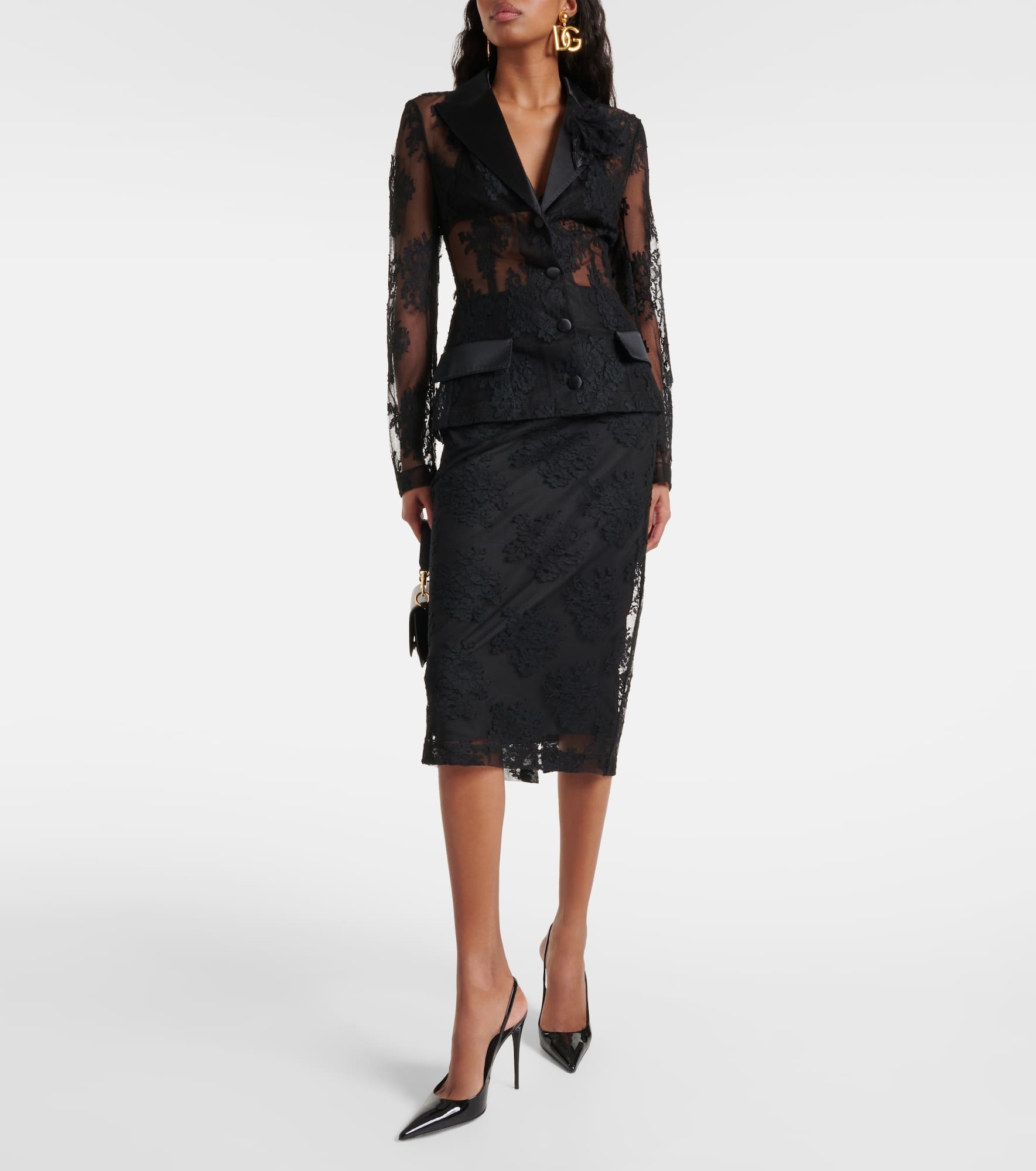 Cotton and lace midi skirt - 2