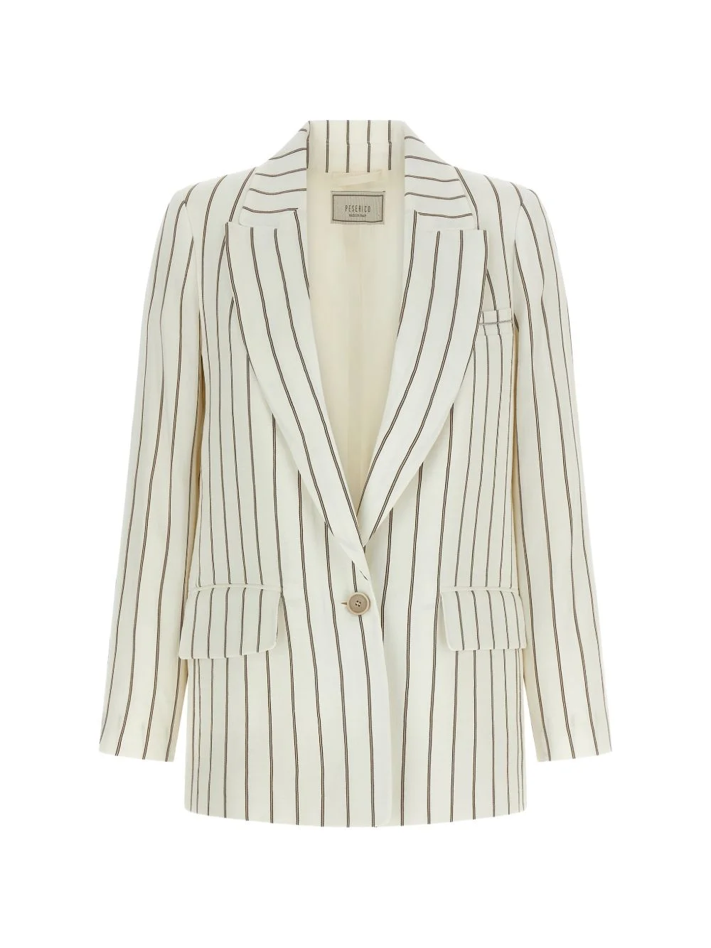 pinstriped single-breasted blazer - 1