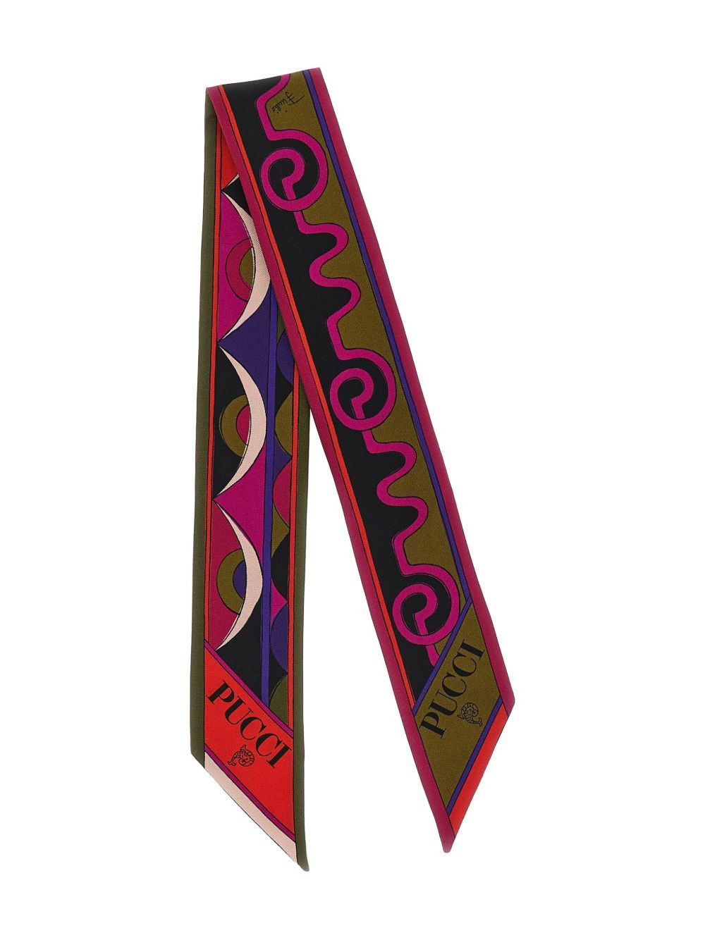 patterned silk bandeau scarf - 2