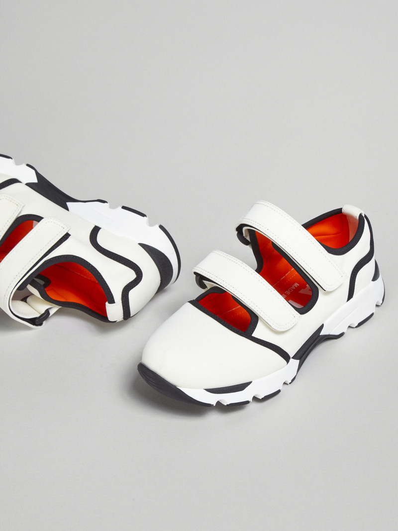 WHITE TECHNO FABRIC SNEAKERS 5