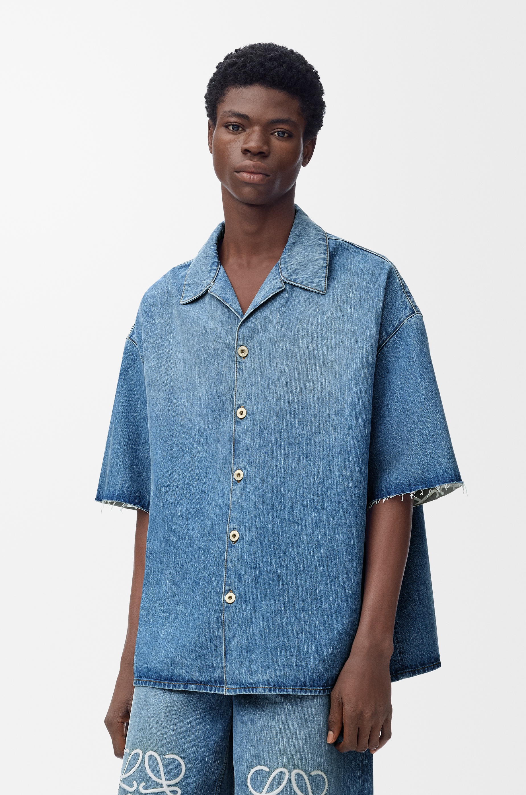 Anagram short sleeve shirt in denim - 3
