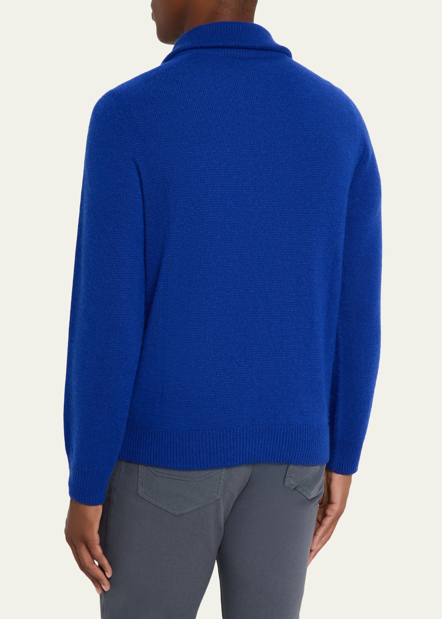 Men's Cashmere and Silk Knit Half-Zip Sweater - 3