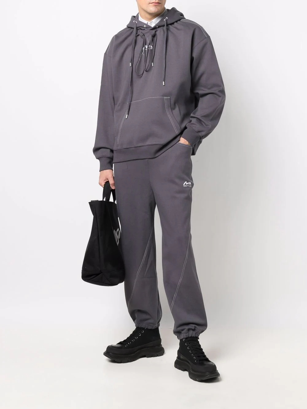 contrast-stitching track pants - 2