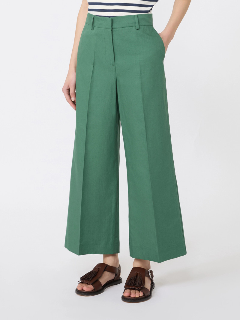 ZIRCONE Cotton and linen canvas trousers - GREEN 3