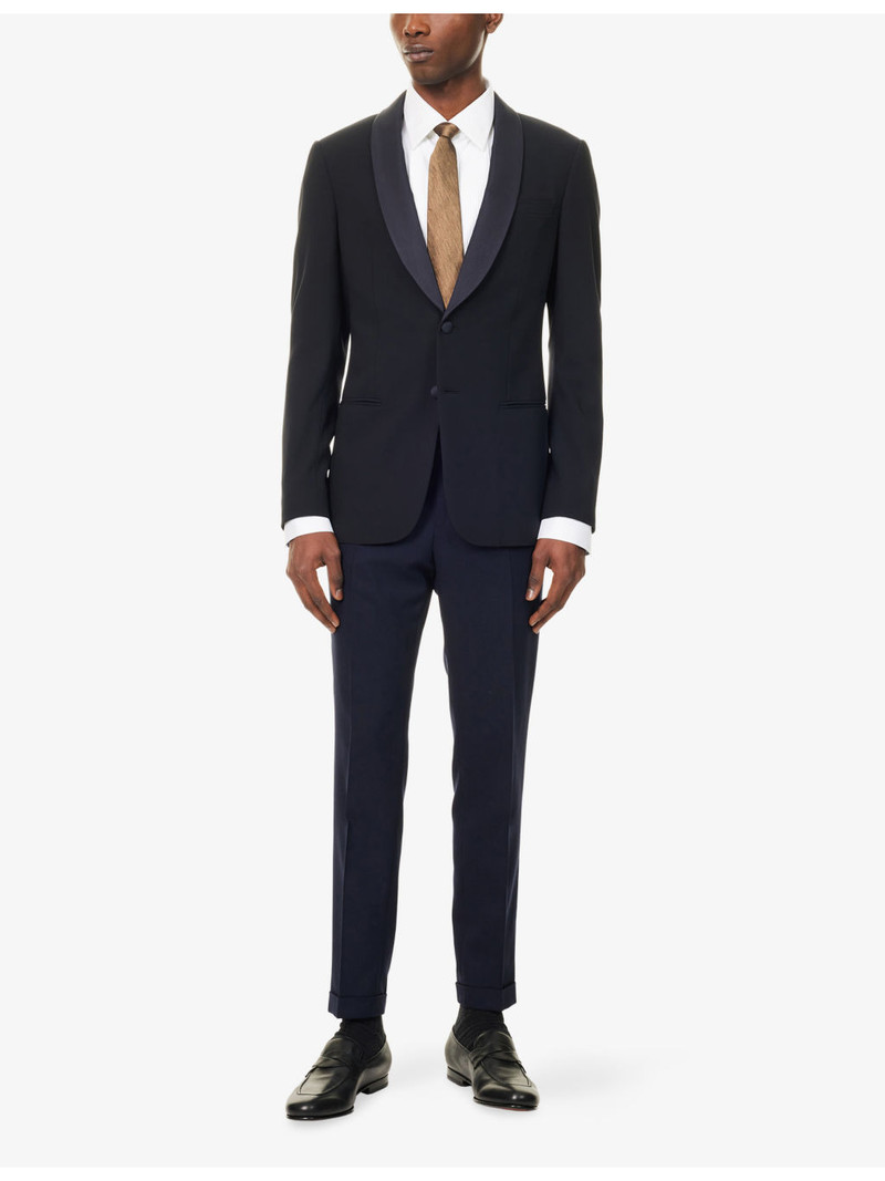 GIORGIO ARMANI Single-Breasted Curved-Lapel Wool Blazer outlook