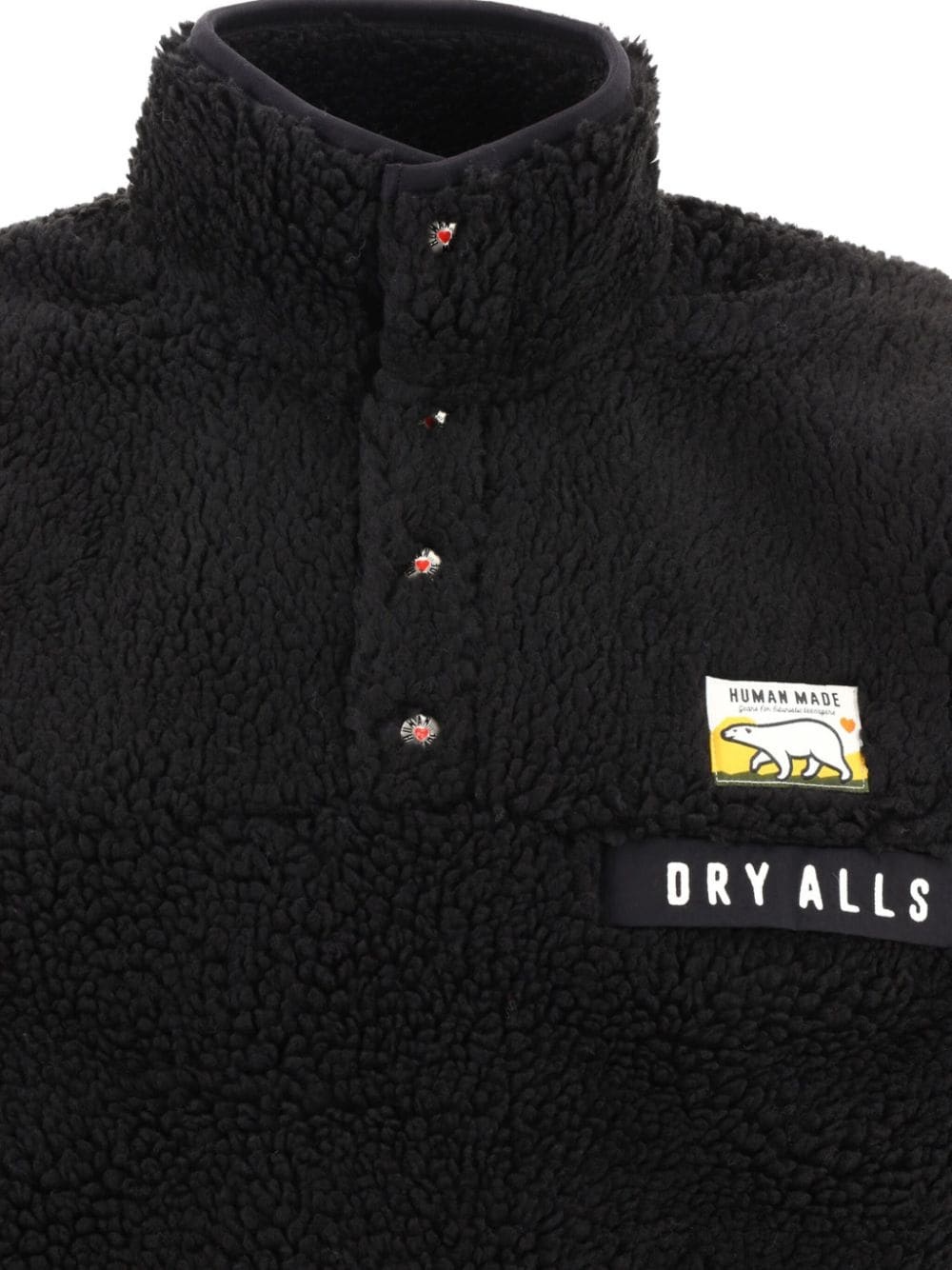 embroidered-logo high neck jacket - 3