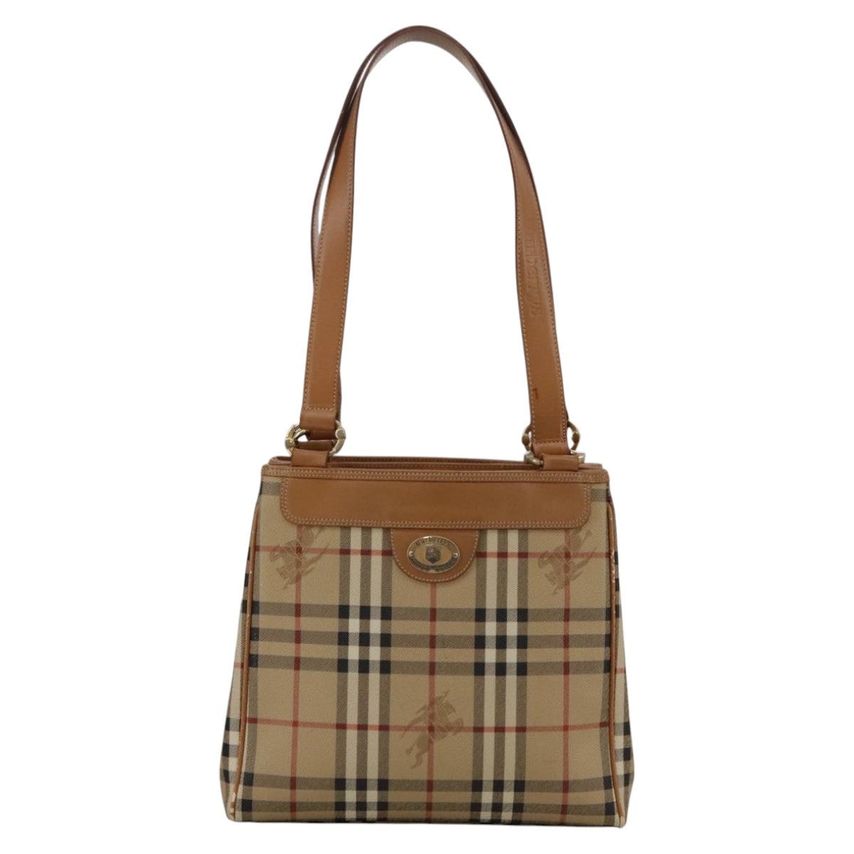 Burberry Nova Check Shoulder Bag Pvc Beige Gold - 2