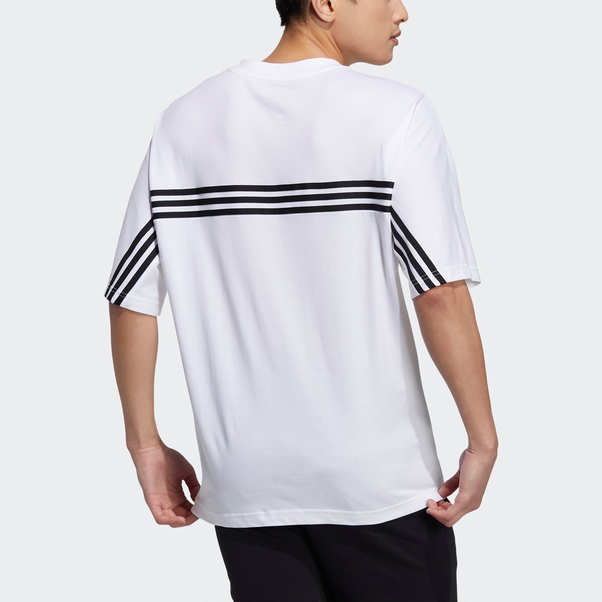 adidas neo M Brlv Tee2 Casual Sports Round Neck Short Sleeve White H59451 - 3