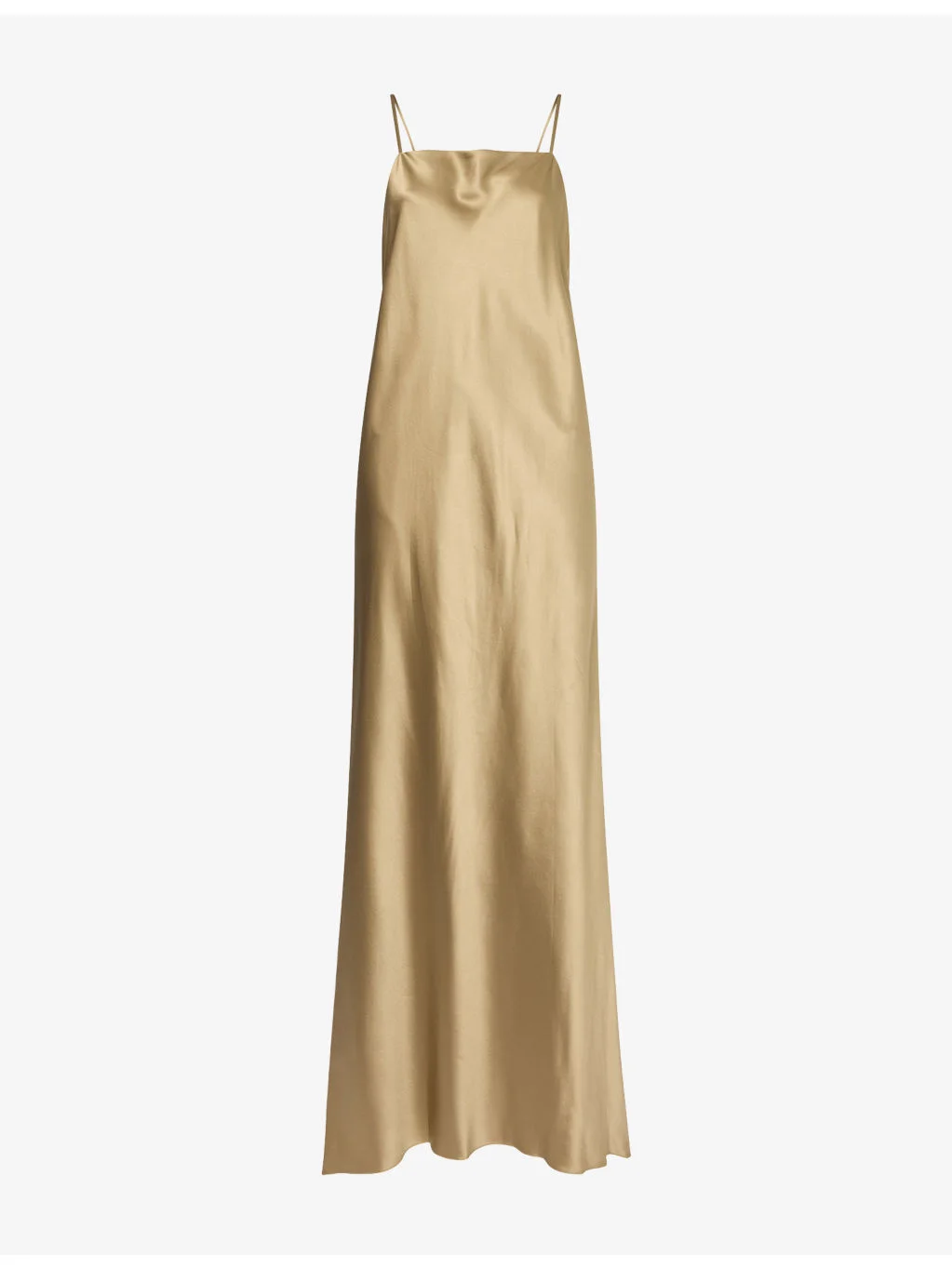 Scoop Back Satin Maxi Slip Dress - 1