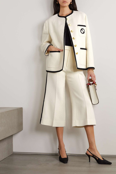 GUCCI Embroidered wool-blend jacket outlook