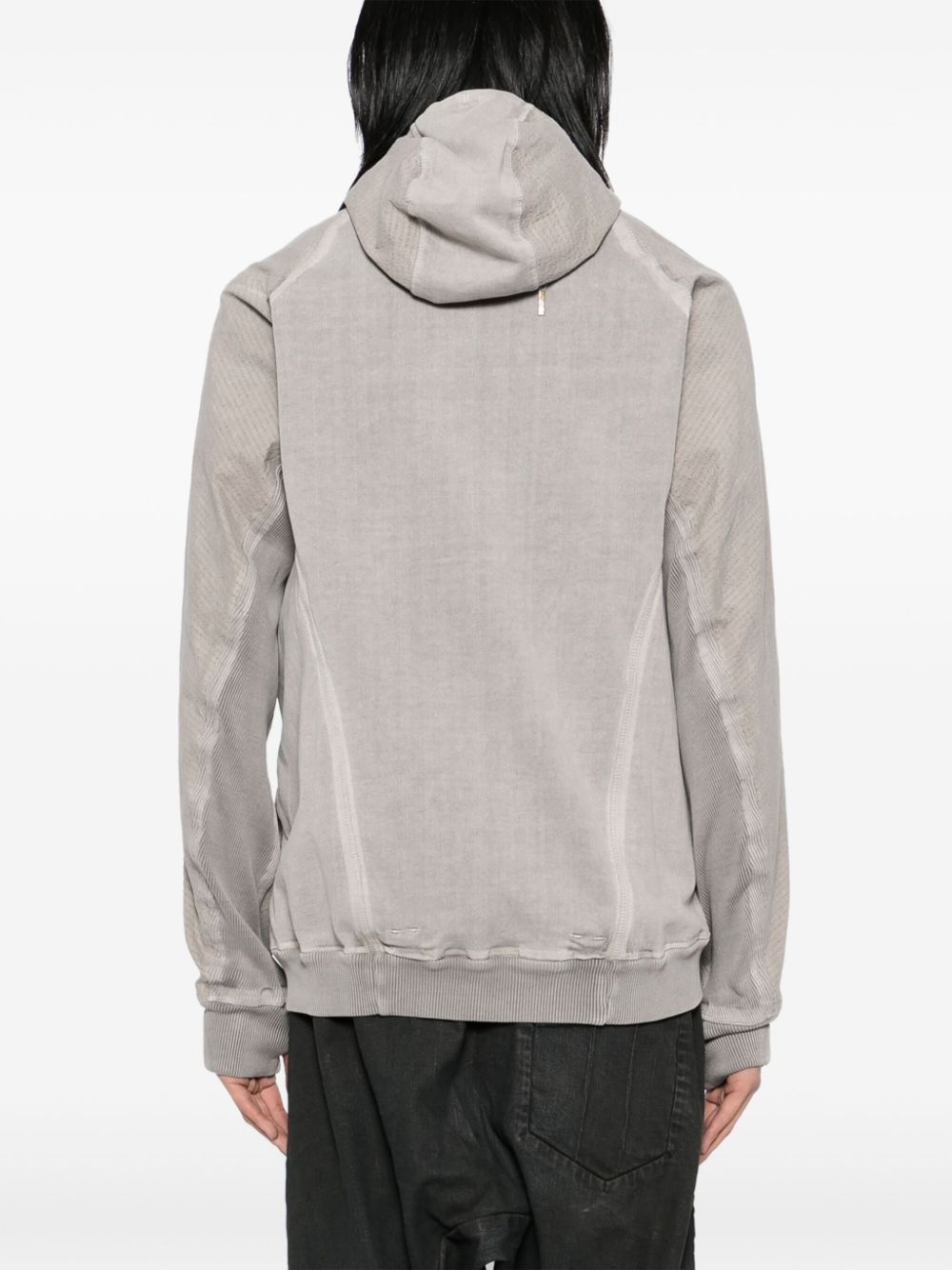 asymmetric cotton hooded jacket - 4