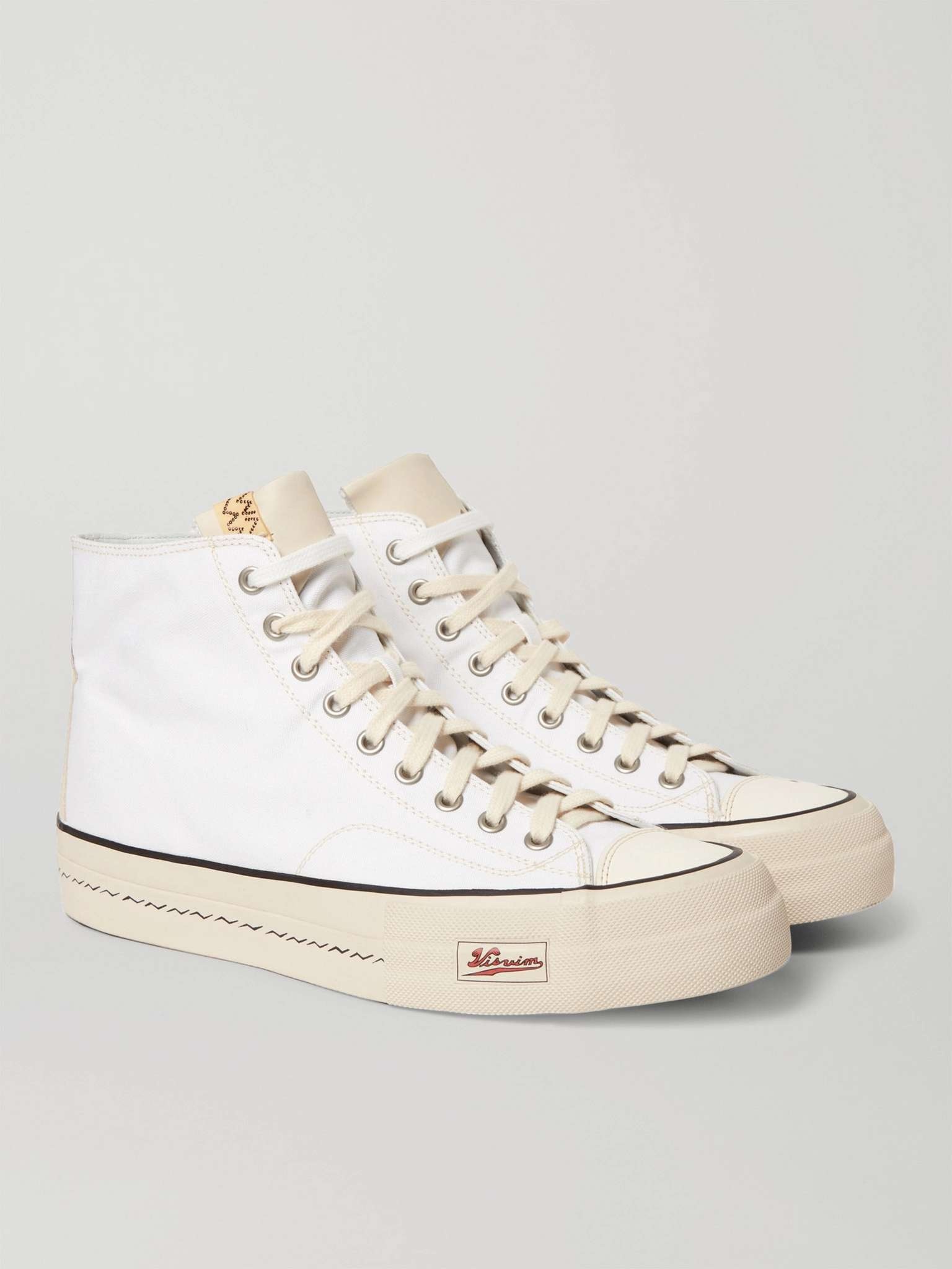 Skagway Leather-Trimmed Canvas High-Top Sneakers - 4