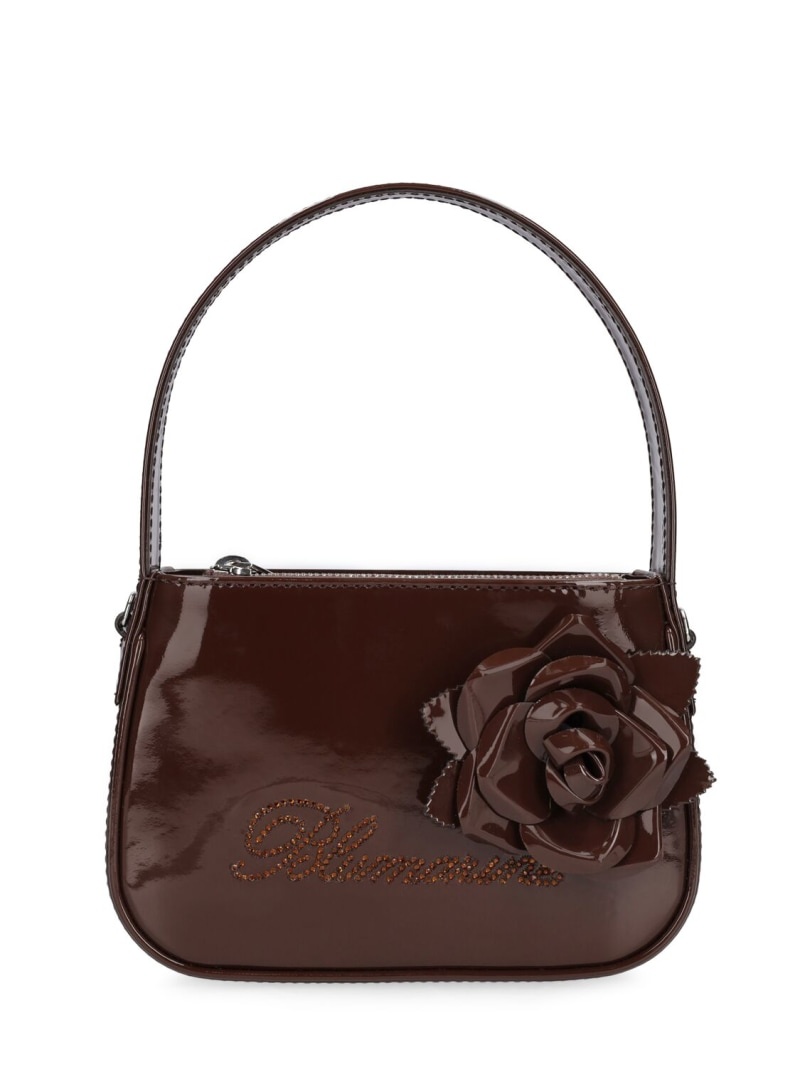 Patent leather top handle bag - 1