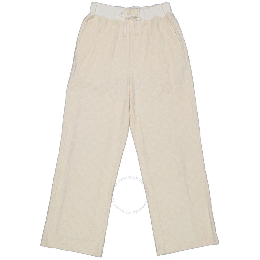 Ambush Asparagus White Cotton Blend Monogram Sweatpants - 1