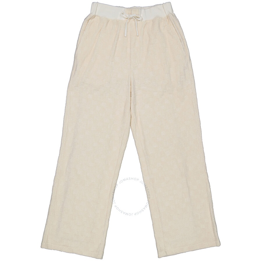 Ambush Asparagus White Cotton Blend Monogram Sweatpants - 1