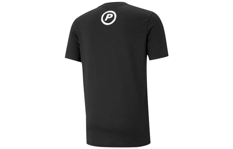 PUMA PUMA Back P Short Sleeve Men's Basketball Tee 'Black White' 530731-01 outlook
