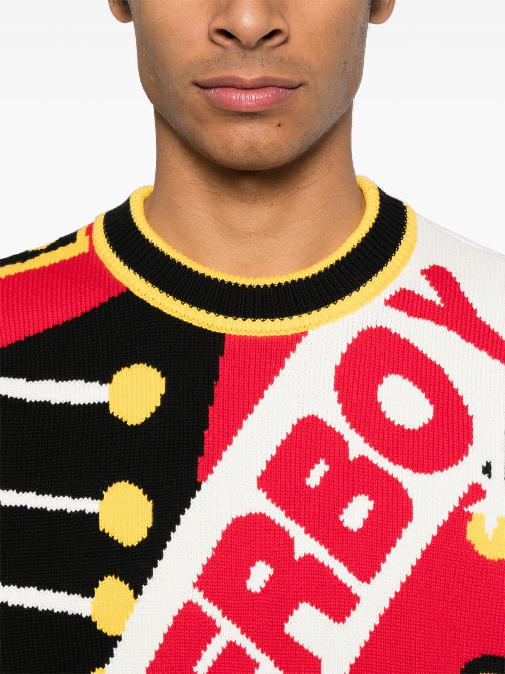 intarsia-logo sweater - 5