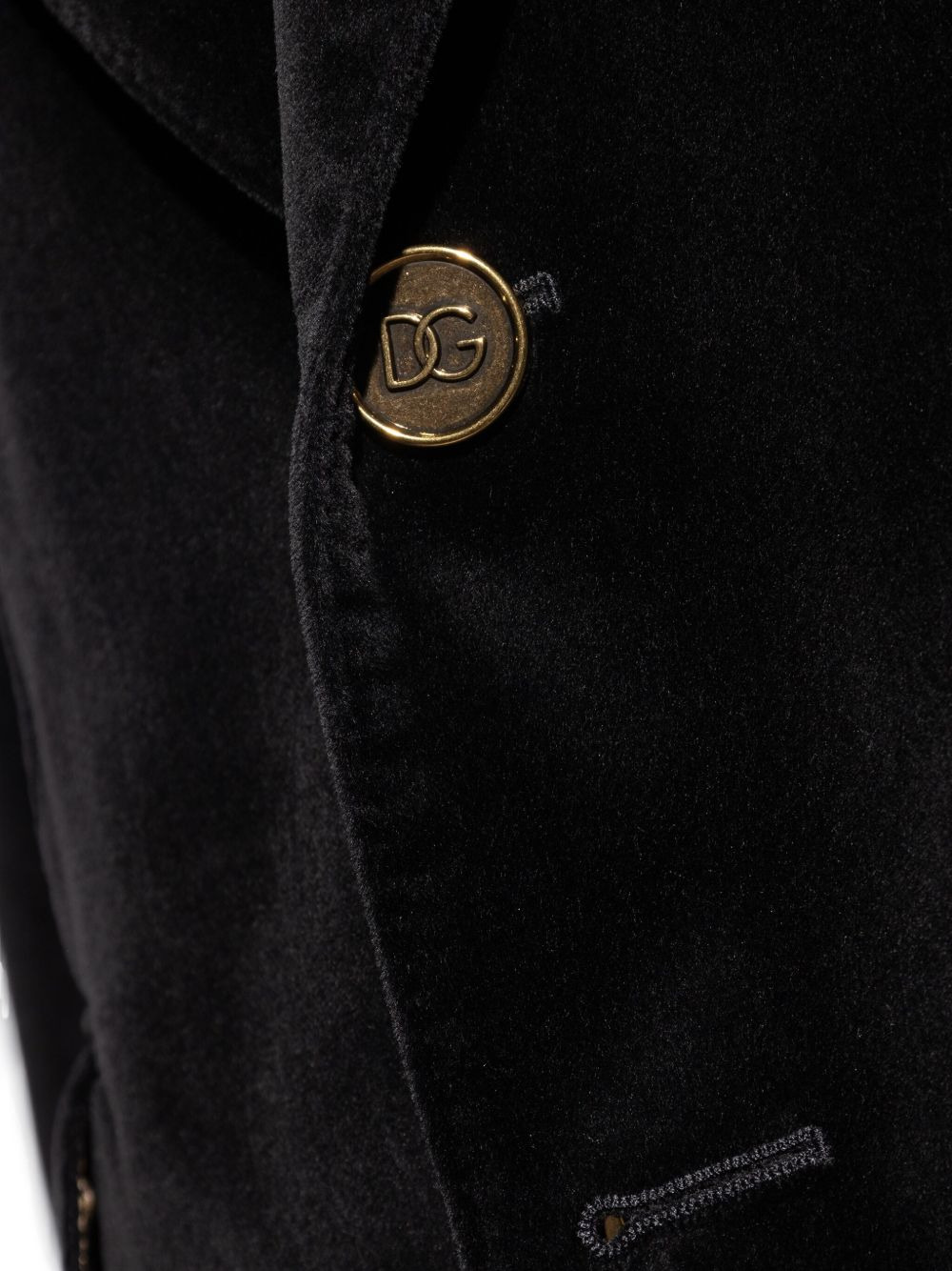 velvet notched-lapel blazer - 5
