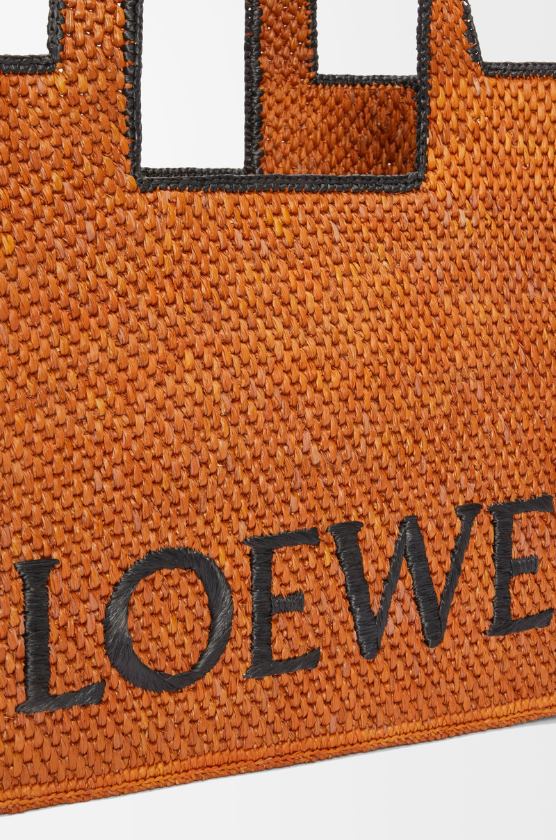 Large LOEWE Font Tote in raffia 8