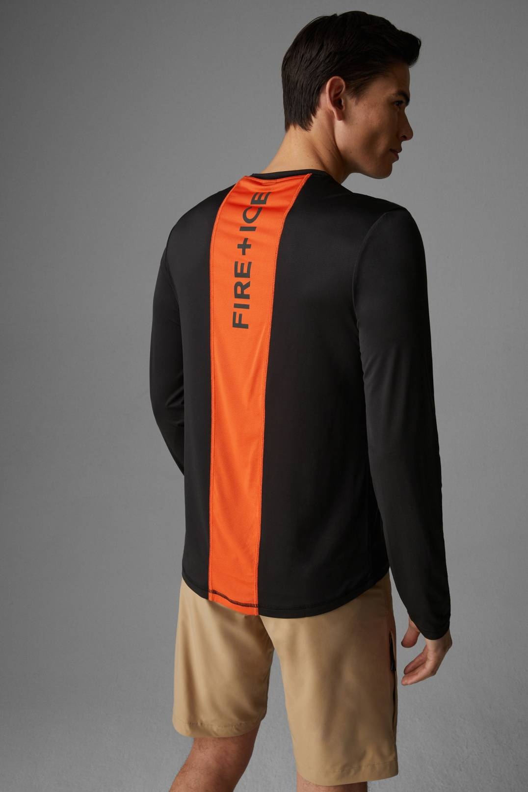 BENDIK FUNCTIONAL LONGSLEEVE IN BLACK/ORANGE - 3