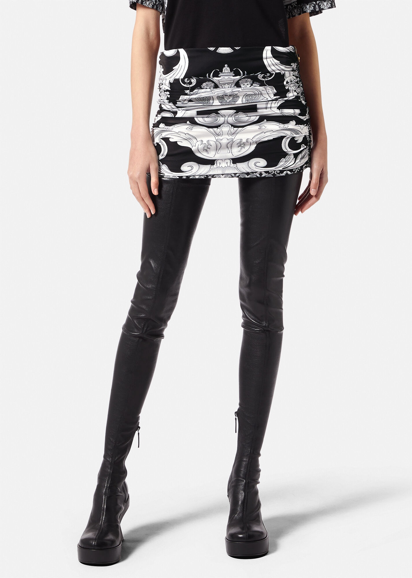 Silver Baroque Mini Skirt - 3