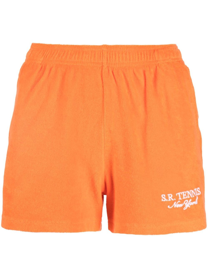 logo-embroidered cotton shorts 1