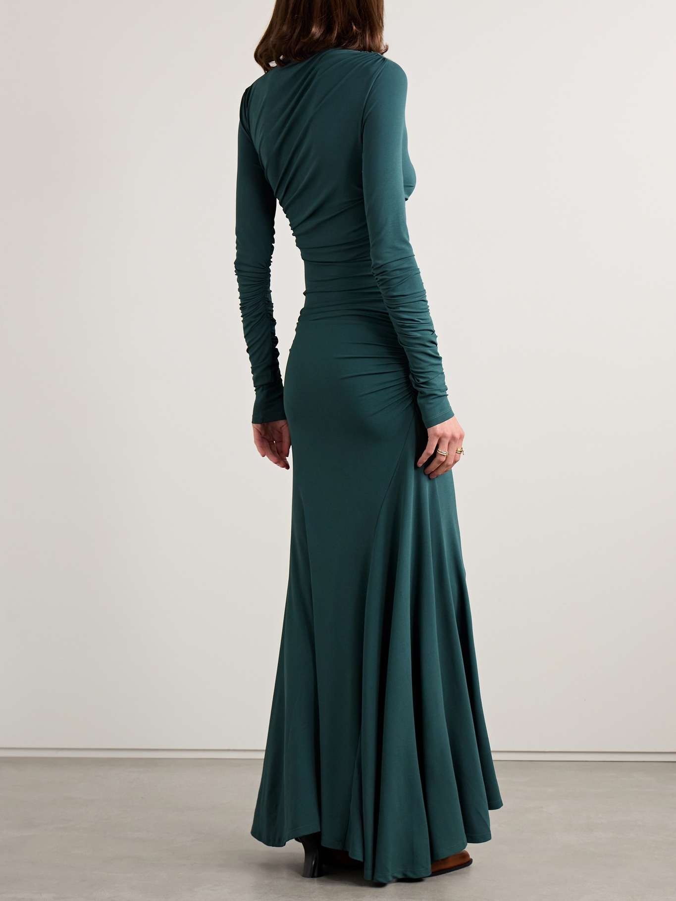 Africa ruched stretch-jersey turtleneck maxi dress - 3