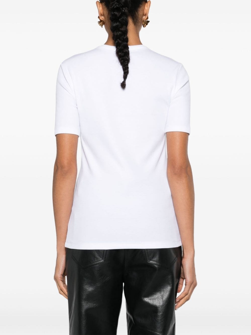 ribbed cotton T-shirt - 4