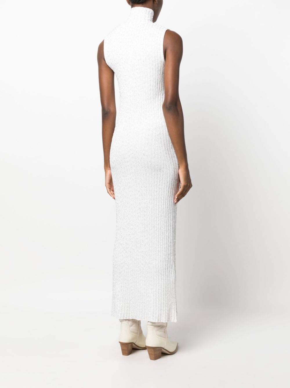 glitter-detailed knit dress - 4