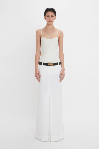 Victoria Beckham Exclusive Tailored Floor-Length Pleated Skirt In Ivory outlook