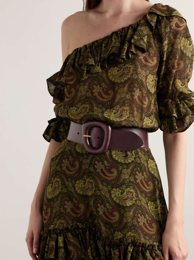 SAINT LAURENT Leather waist belt Dark purple outlook