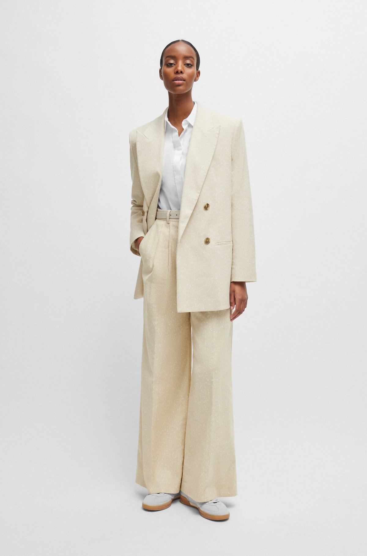RELAXED-FIT TROUSERS IN A SLUB COTTON BLEND - 3