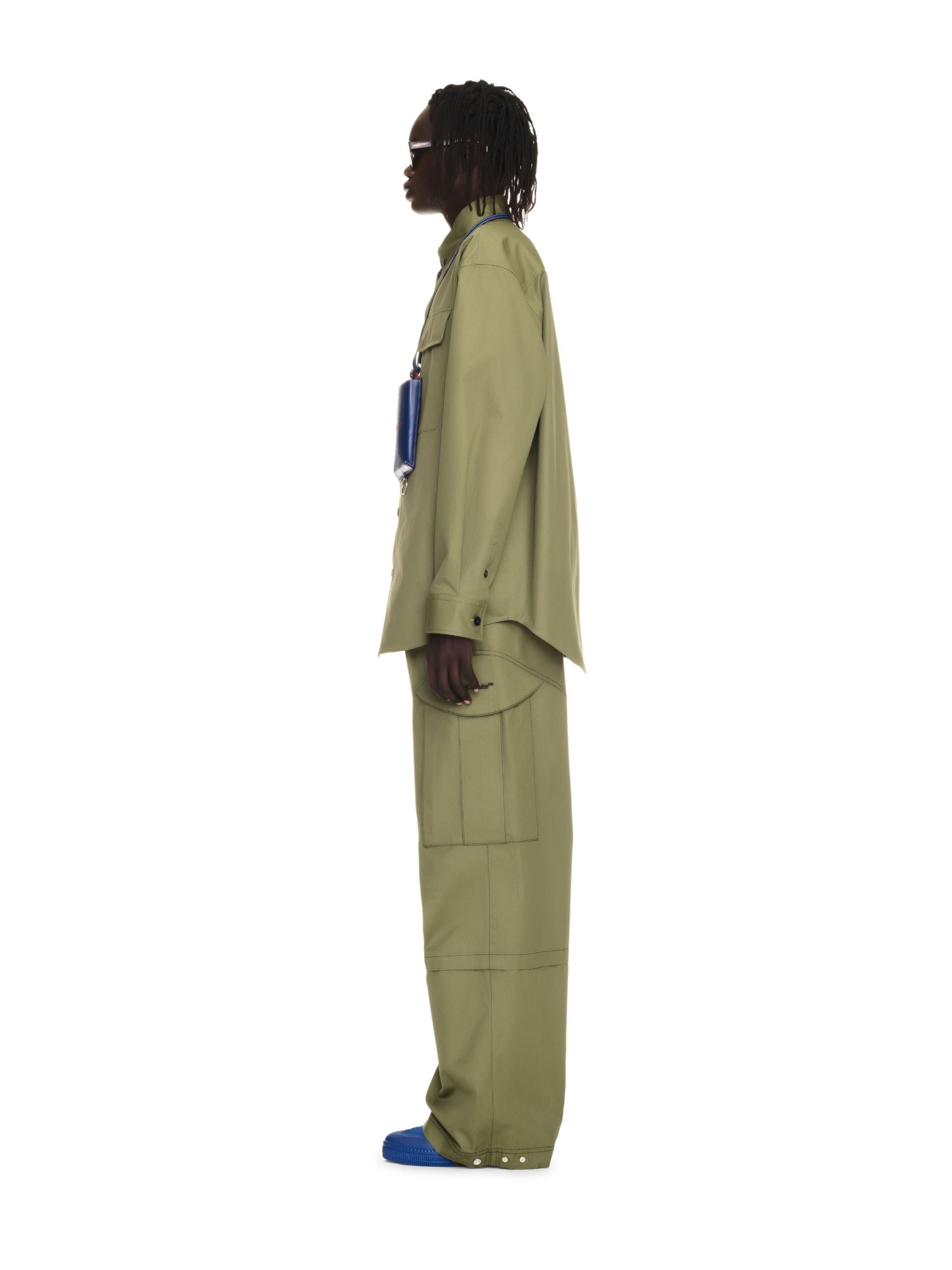 Military Green Cotton Overshirt - 3
