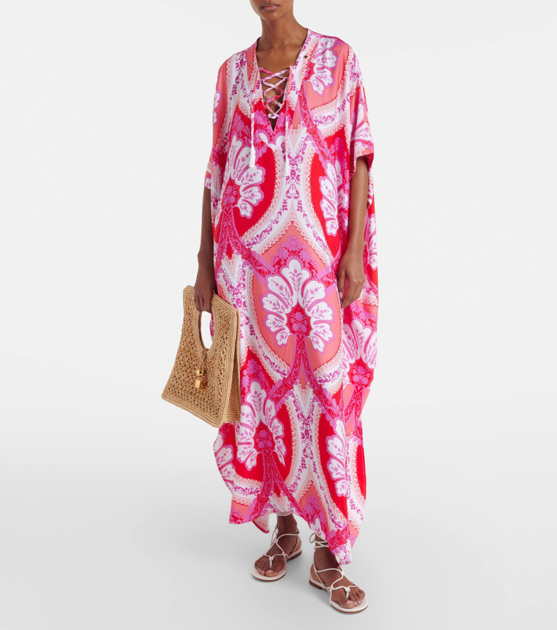 MELISSA ODABASH Carlotta printed satin kaftan outlook