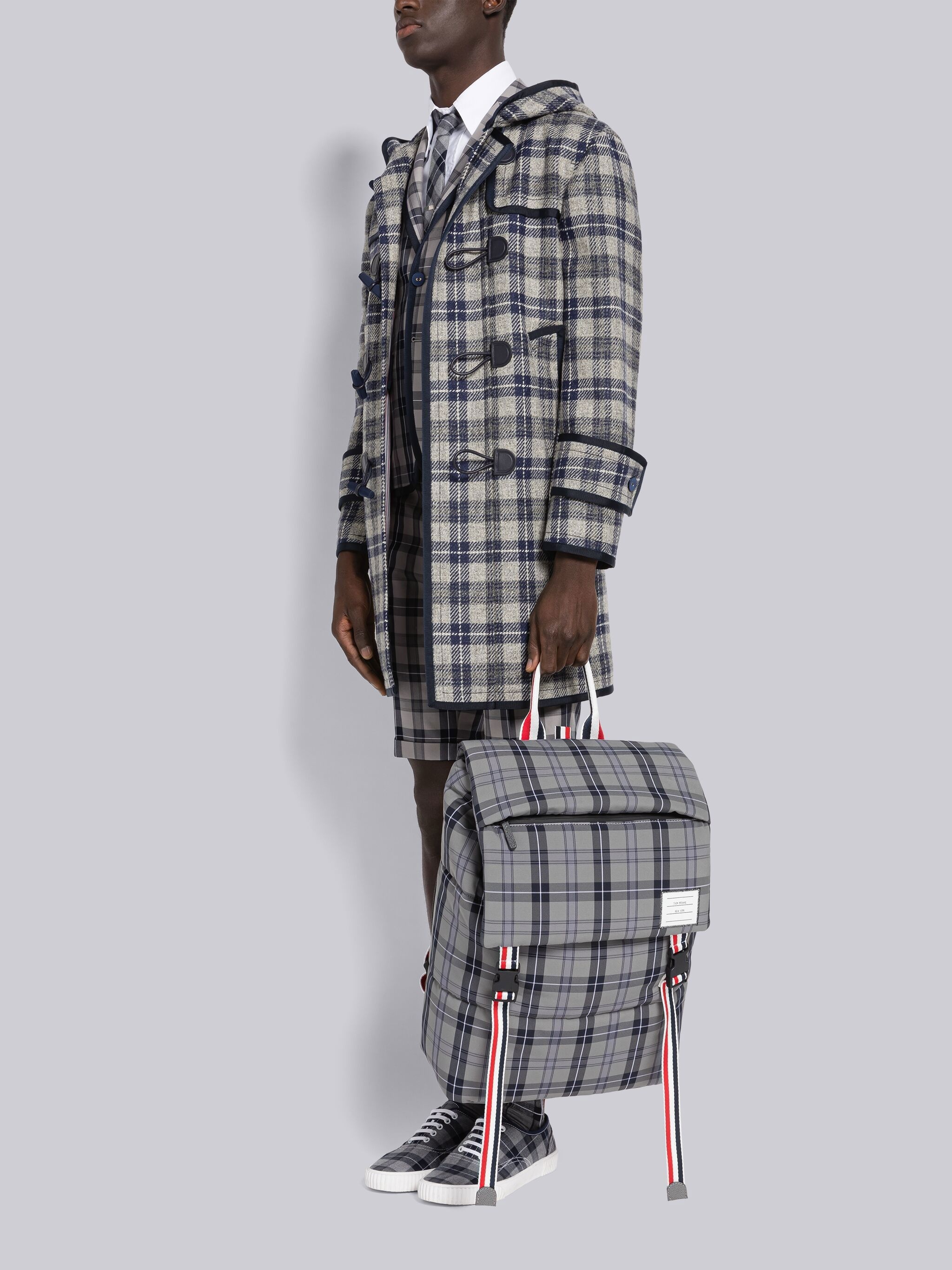Tartan Nylon Canvas Puffer Backpack - 6