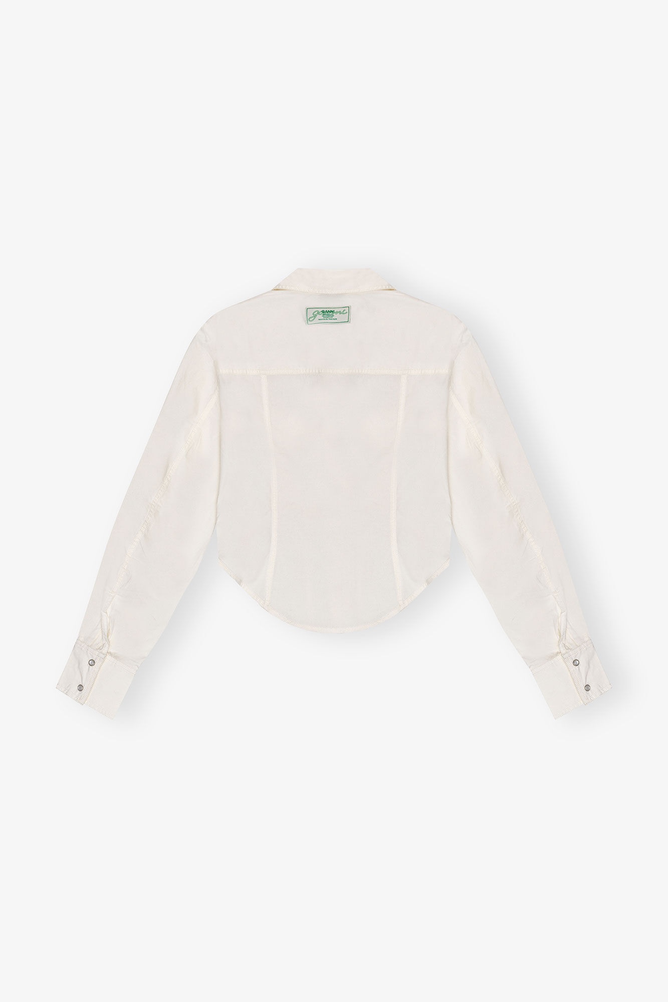 OFF-WHITE WASHED STRETCH COTTON CORSET SHIRT - 6
