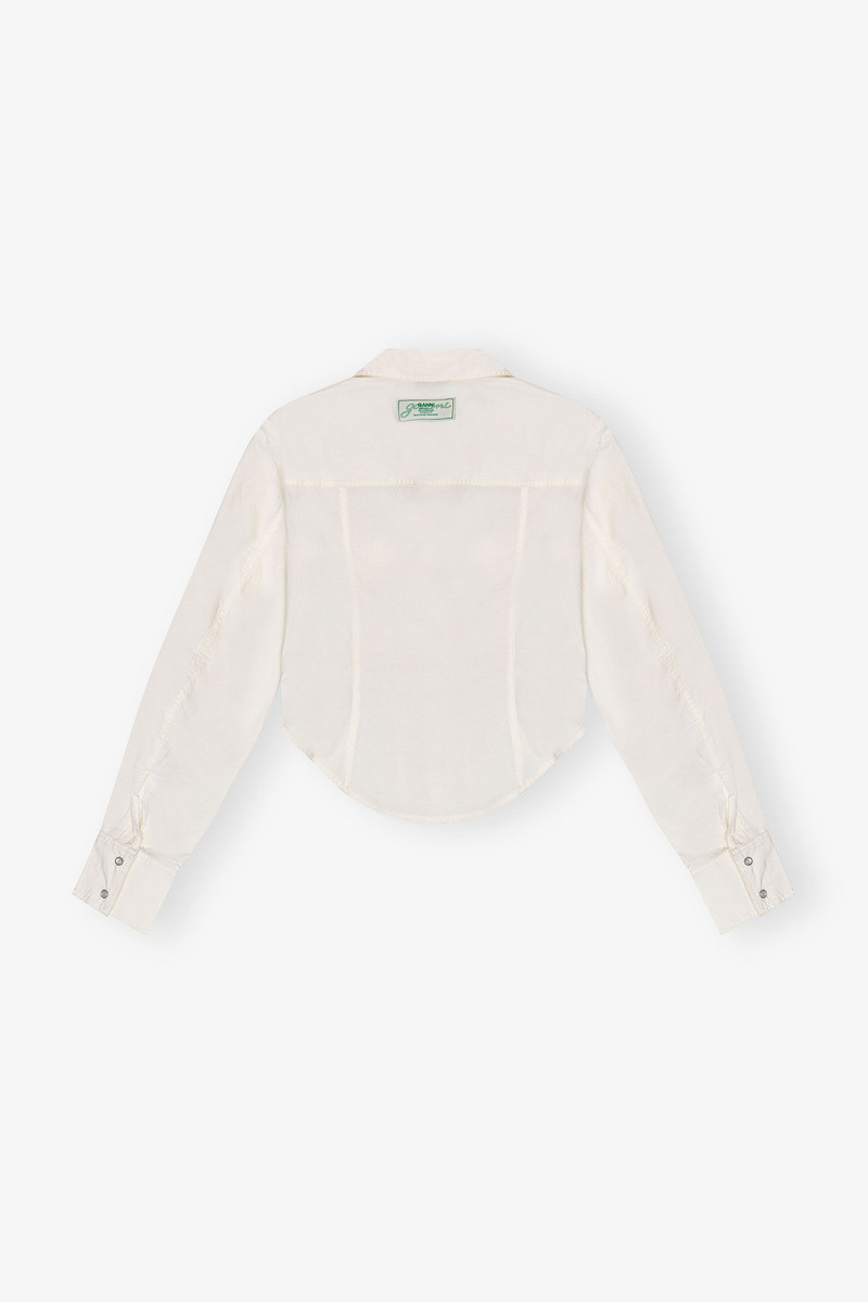 OFF-WHITE WASHED STRETCH COTTON CORSET SHIRT 6