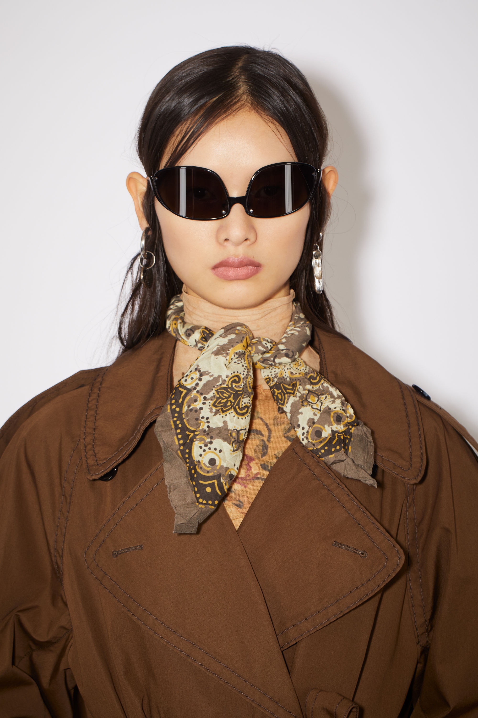 Cotton-silk scarf - Brown/yellow - 2