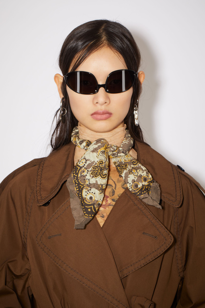 Acne Studios Cotton-silk scarf - Brown/yellow outlook