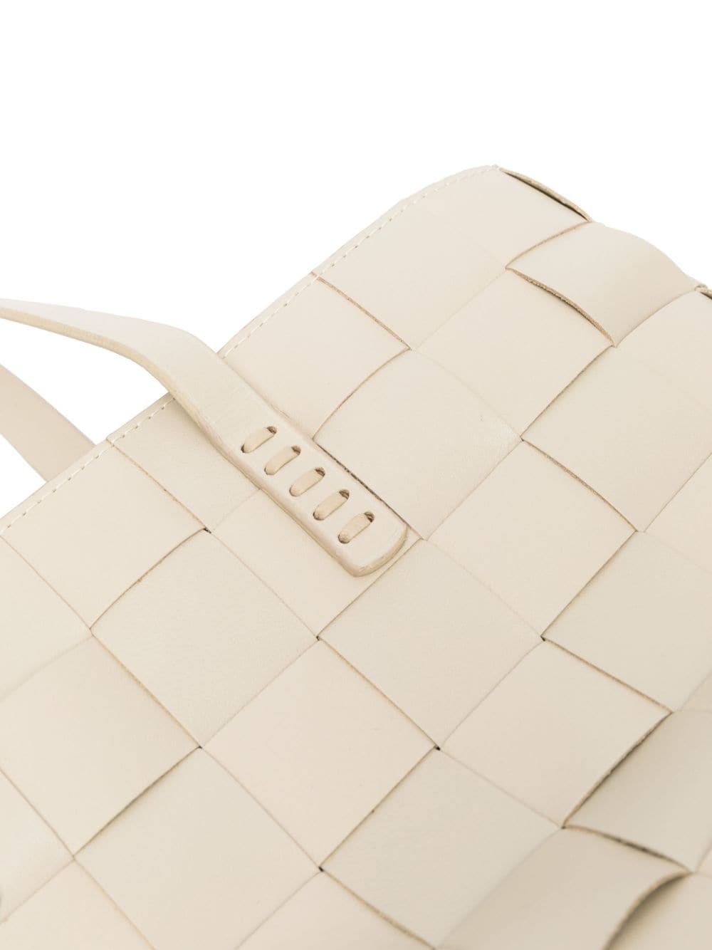 woven leather tote bag - 4