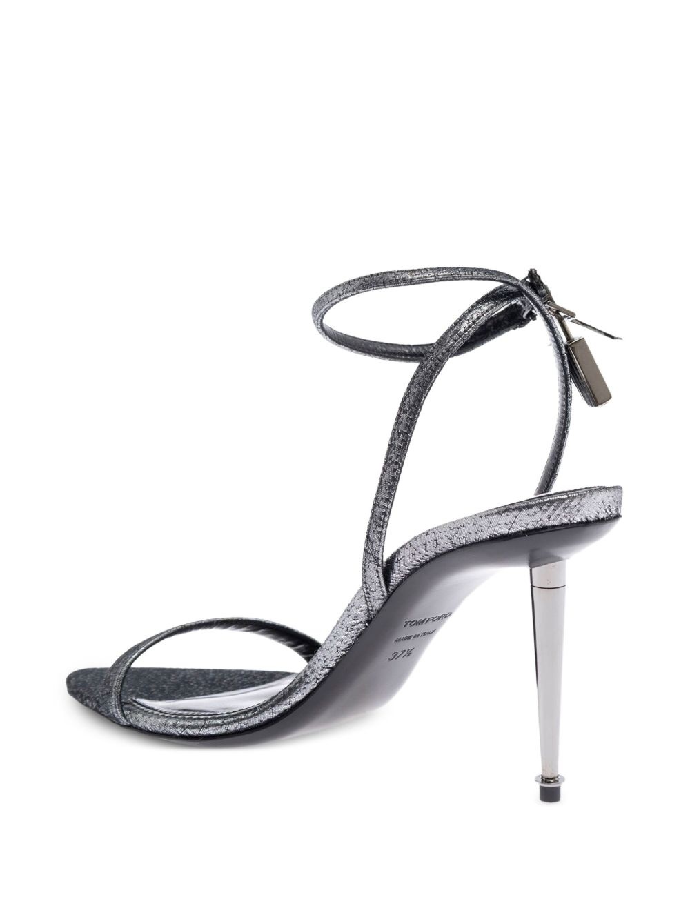 metallic heeled sandals - 3