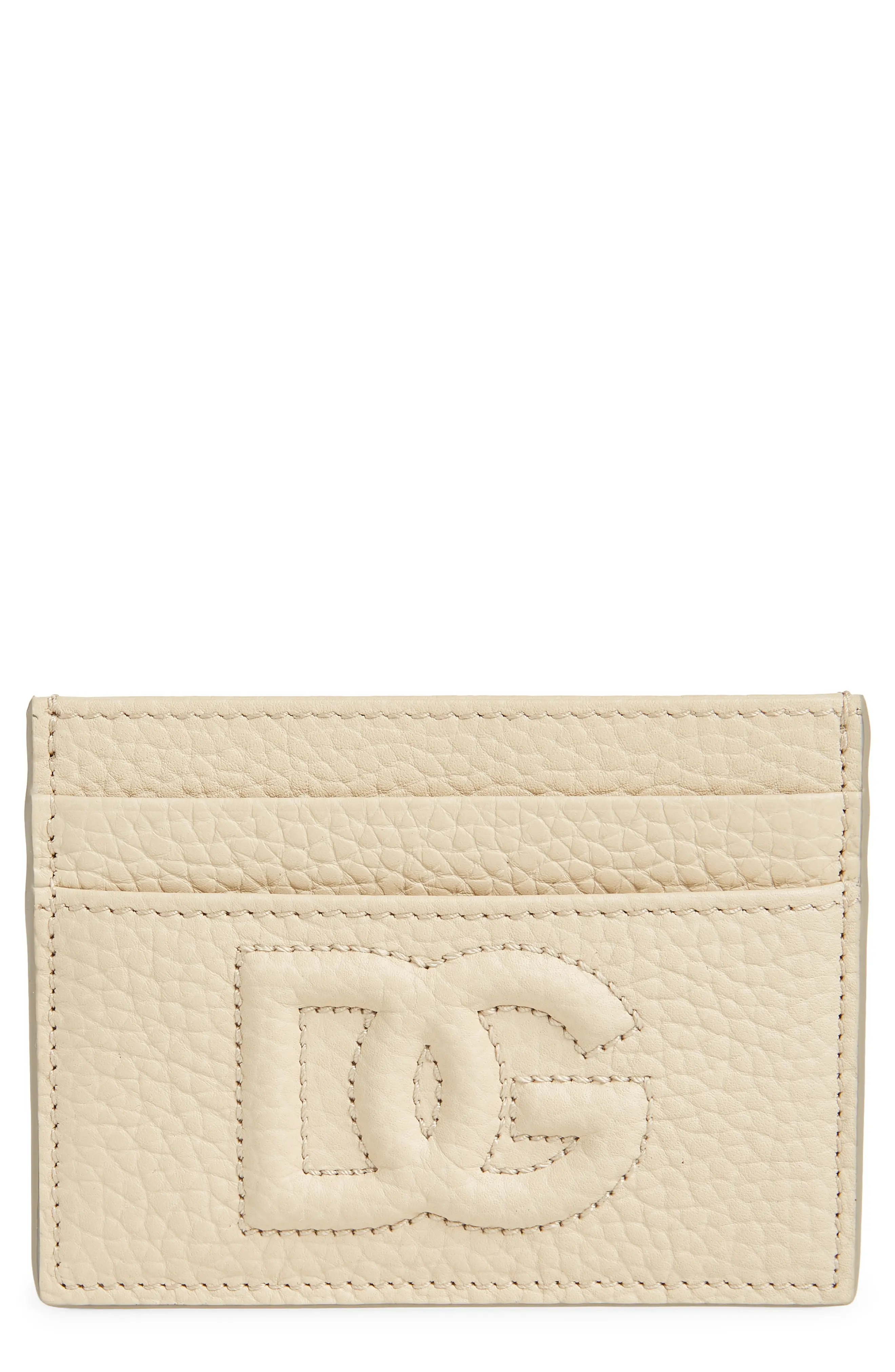 DG Puffy Logo Leather Card Case - 1