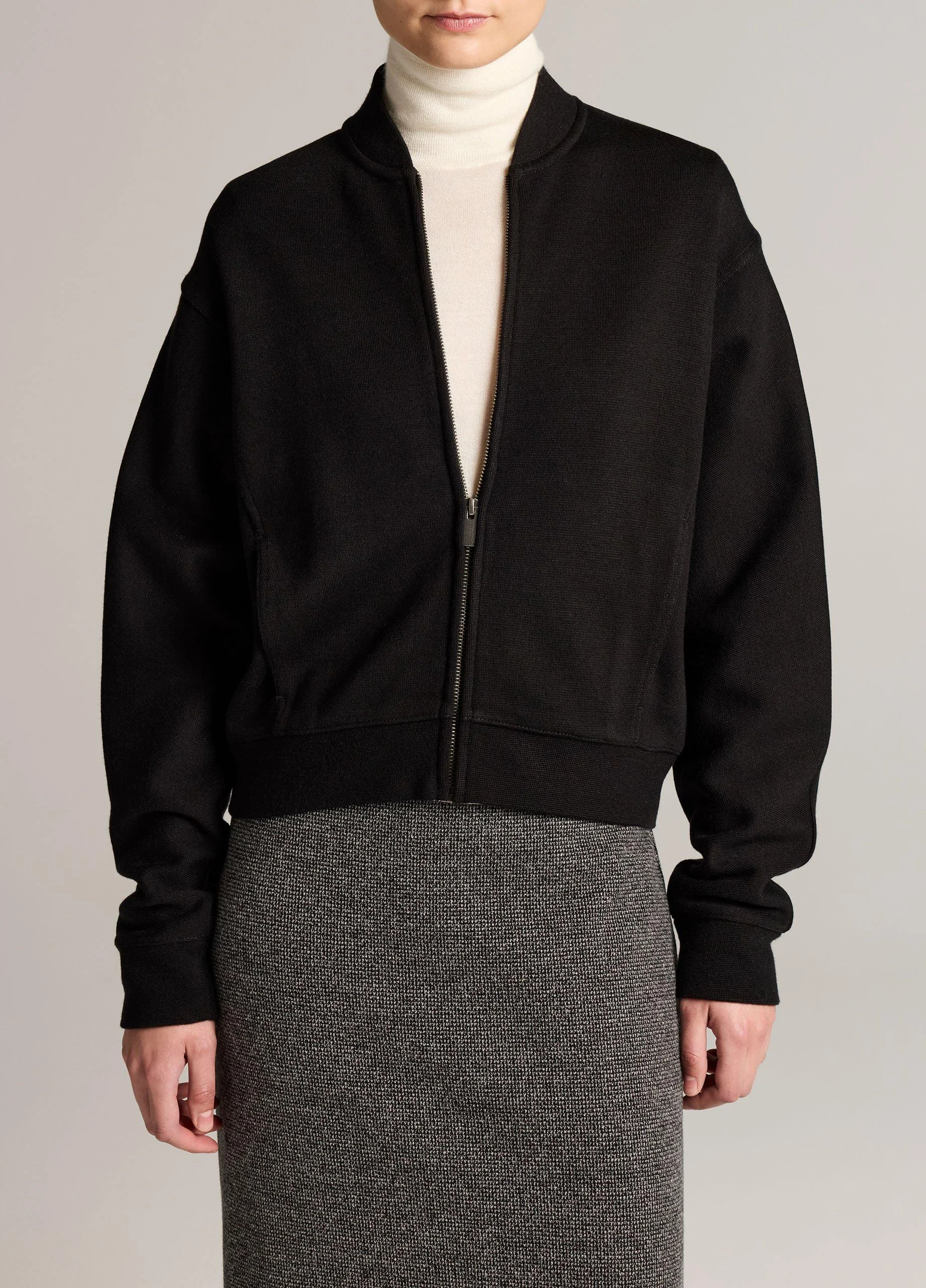 Ponte Knit Bomber Jacket - 1