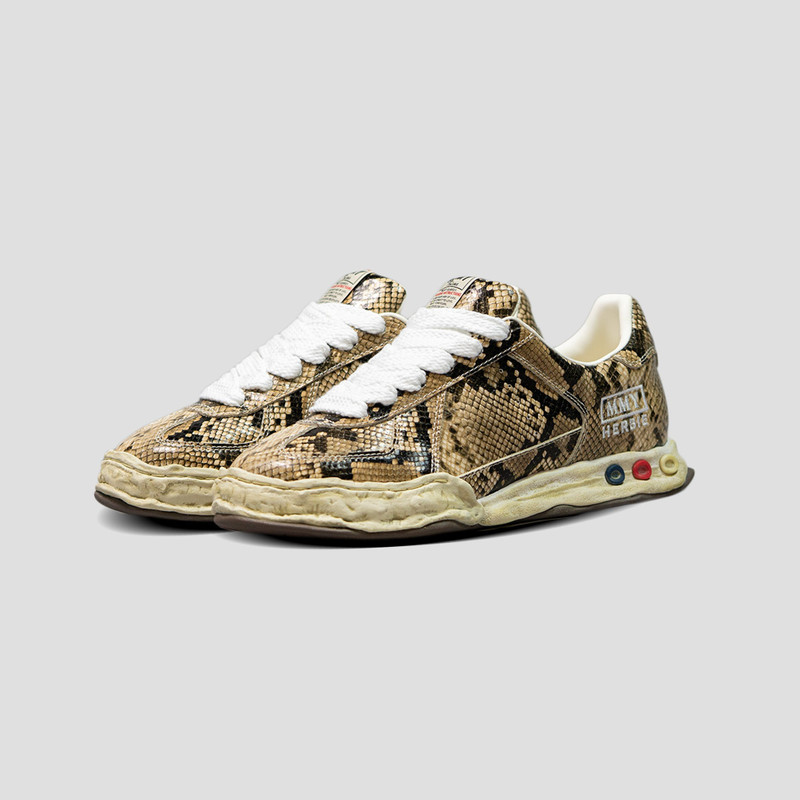 Maison MIHARAYASUHIRO HERBIE OG SOLE PRINTED PYTHON LEATHER LOW-TOP SNEAKERS outlook