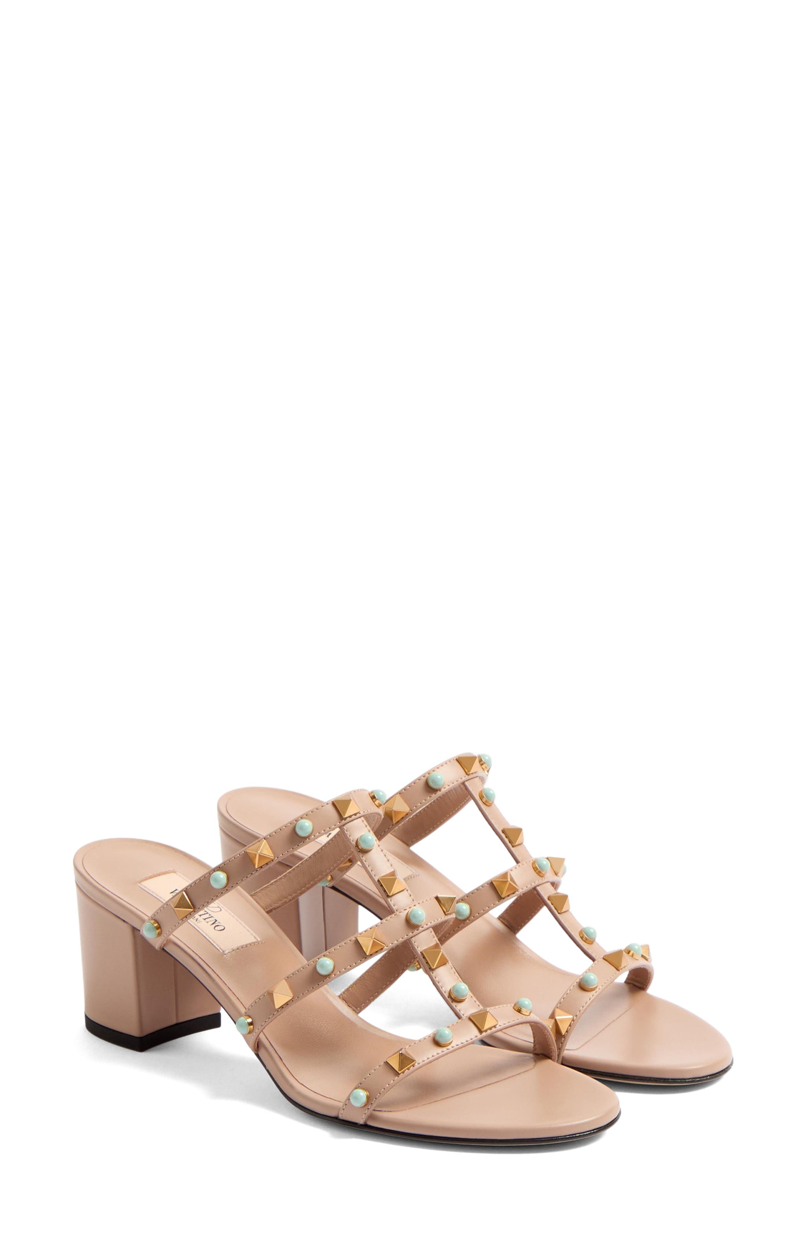 Valentino Garavani Rockstud Slide Sandal in Rose Cannelle/Clay at Nordstrom - 1